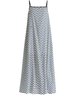 Paisie Spaghetti Strap Swing Dress - Blue