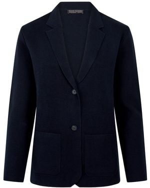 Paul James Knitwear Midweight Cotton Tara Relaxed Fit Knitted Blazer - Blue