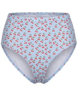 Lime Ricki Swimwear Cherries High-Waist Bottom - Blue