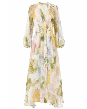 We Are Kindred Ulla Silk Long Shirt Dress - Metallic