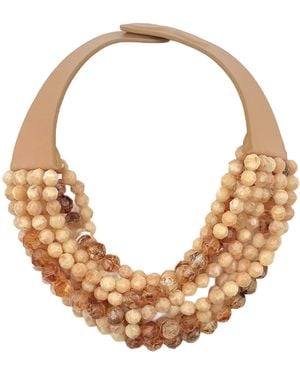 Fairchild Baldwin Neutrals Bella Grace Tortoise Camel Necklace - Metallic