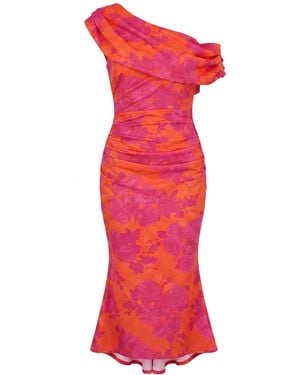 Atom Label Mercury Midi Dress - Red