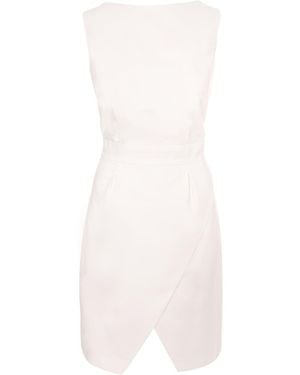 AVENUE No.29 Round Neckline Wrap Midi Dress - White