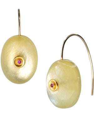 Bombyx House Lepidolite Tourmaline Drop Earrings - Metallic