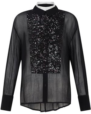 Rose & Nancy Faye Sequin Shirt - Black