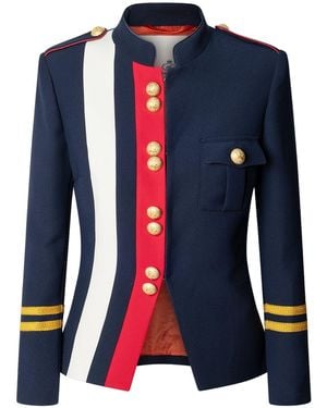 The Extreme Collection Military Jacket With Epaulets And Buttons - Blue