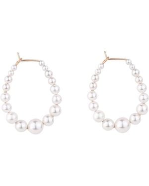 Oana Savu Bridal And Pearls Oval Wedding Earrings - Metallic