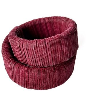 WAIWAI Burgundy Leather Wrap Bracelet - Red
