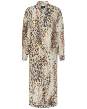 LAHIVE Neutrals Genevive Cheetah Shirt Dress - Natural