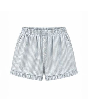 Another Girl Cotton Stripe Boxer Shorts - Blue