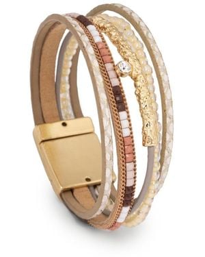 Saachi Leather Bracelet - Metallic