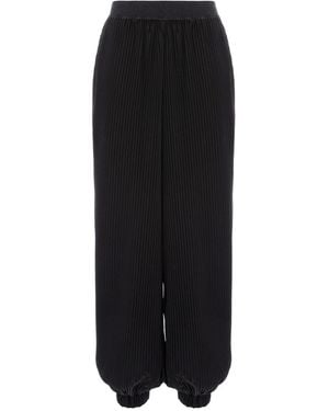 Silvia Serban Pleated Voile Harem Trousers - Black