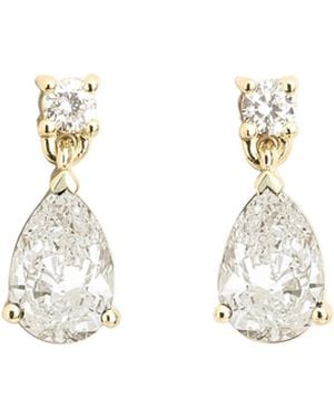 Juvetti Pisa Diamond Pear Drop Earrings - Metallic