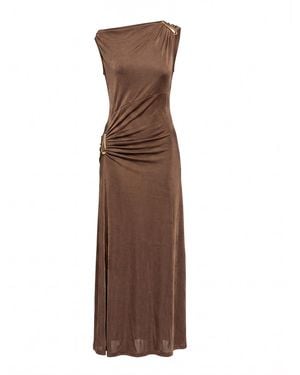 Tantra Spain Sl Long Dress With Draping - Brown