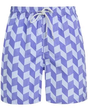 Robert & Son Zigzag Swim Shorts - Blue