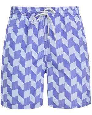 Robert & Son Zigzag Swim Shorts - Blue