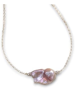 Ninemoo Lune Mauve Pearl Necklace - Metallic