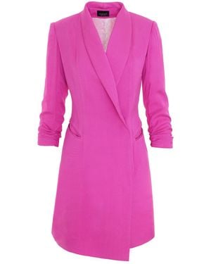 AVENUE No.29 Asymmetric Viscose Blazer Dress - Pink