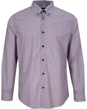 lords of harlech Morris Rectangles Shirt - Purple