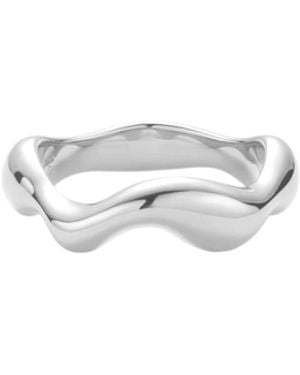 Vanhi Vica Fluid Wave Chunky Band Ring - White