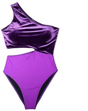 Brasini Swimwear Baiana Cut Out One Piece Swimsuit - Purple