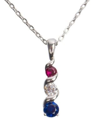 Belinda Jewelz Patriotic Swirl Pendant Necklace - White