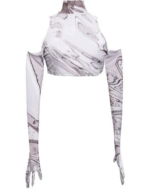 Paloma Lira Galaxy Gloves Top - Grey