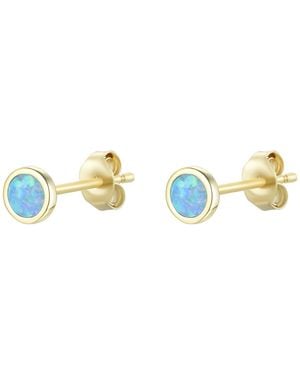 KAMARIA Round Opal Stud Earrings - Blue