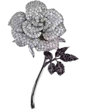 Chanel Joan Elkayam Large Crystal Rose Brooch - Black