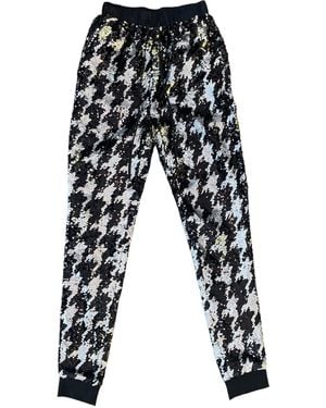 Any Old Iron Dogstooth Reversible Sequin Sweatpants - Black