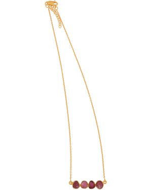 Opium Jewels Kundan Tourmaline Chain Necklace - Metallic
