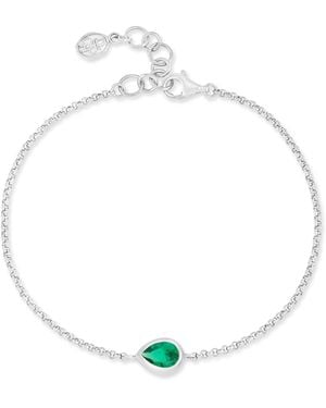 Dower & Hall Garnet Pear Chain Bracelet - Metallic