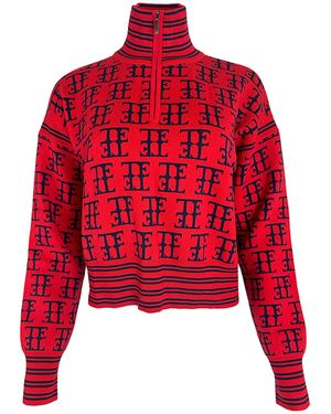 Team Event Te Logo Jacquard Après Ski Sweater - Red