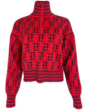 Team Event Te Logo Jacquard Après Ski Sweater - Red