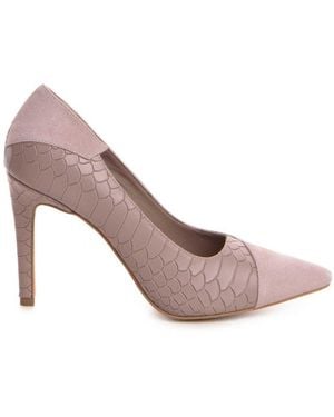 The 5Th Element Neutrals Selma Dusty Lilac Print Stiletto Court Shoes - Pink