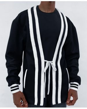 COOL Creative Cool Kimono Varsity With Zip-Off 1/2 Sleeve - Blue