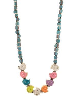 Ebru Jewelry Aura Seashell Evil Eye Handmade Necklace - Metallic
