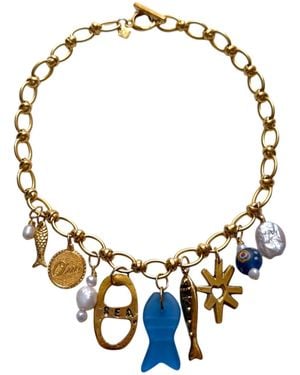 Sccollection Mare Seaglass Fish Charm Necklace - Metallic