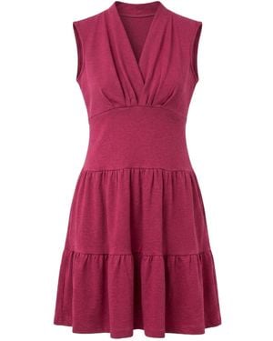 Conquista Berry Breeze Sleeveless Tiered Jersey Dress - Purple