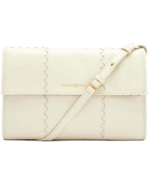 Orange Cube Mosaic Messenger Bag - Natural