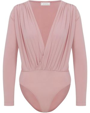 Maan Istanbul Deep V-Neck Bodysuit - Pink