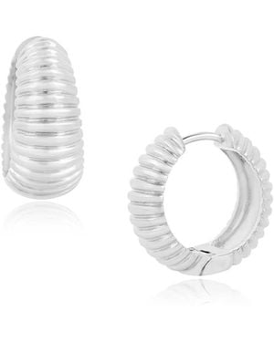 Moon London Quirky Mid Size Hoops - Metallic