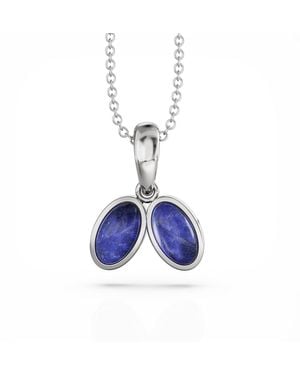 Linda Fiore You & Me Baby Sterling Necklace With Lapis Lazuli Stones - Blue