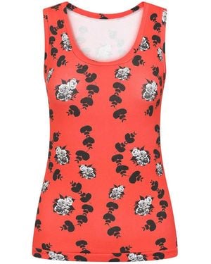 Sophie Cameron Davies Floral Cotton Vest Top - Red