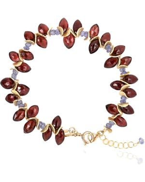 Lori Kaplan Design Signature Marquis Garnet & Tanzanite Bracelet - Brown