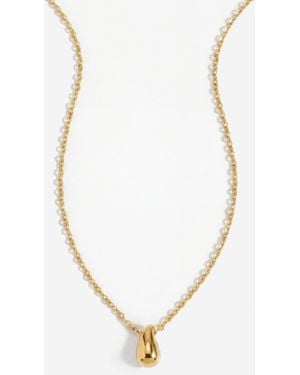 Elk & Bloom 14K Dainty Teardrop Pendant Necklace - White