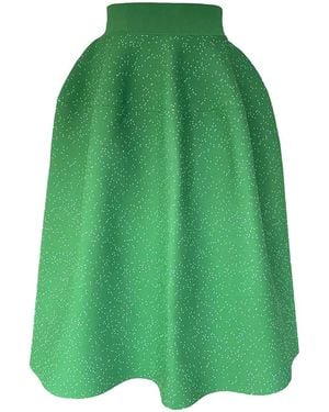 Arto. Polka Dot Puffy High Waisted Maxi Skirt - Green