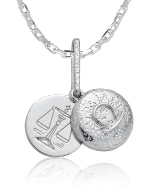 Cartography Libra Zodiac Locket Necklace - Metallic