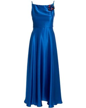 Sofia Tsereteli The Rarefied Silk Gown With Scarf - Blue
