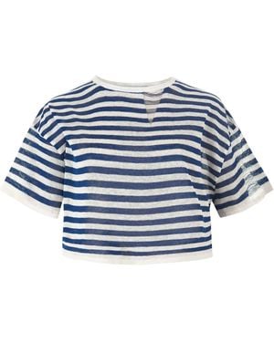 SALANIDA Energia 100% Linen Crop Top - Blue